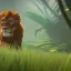 Placeholder: behind the tall grass in the jungle hides a cute lion.