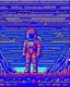 Placeholder: Astronaut in pixel art on a wild planet