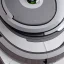 Placeholder: a photo of a roomba designed by Jeff Koons highly polished sculpture, highly realistic no cropping full view