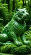 Placeholder: A green nature elemental tiger designed in Moai statues painted by Maurice Utrillo