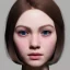 Placeholder: potrait girl look beautiful, close-up, dramatic, eyes like ocean blue, short hair, smile, 8k, rtx, eyebrows like serious, facing left, real, cute, hyper realistis