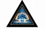Placeholder: a nuclear explosion cloud, behind an orange glowing omega like shape, all inside an equilateral triangle like a doorway to a different world, radiant lines, 1960s commercial art