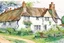 Placeholder: Detailed loose watercolour of an English cottage