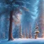 Placeholder: biomorphic wood and snow with lighting, panoramic, colours, 3D-rendering, foto-realistic,TG, 8k,