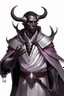 Placeholder: En Young male Black skin black hair tiefling Wizard with large horns glowing Silver and White symbols Everywhere on his body. He's wearing silver and White Rope and a silver cloak. His horn a perfectly place on acet from the front to the back pointing upwards with glowing Red cat Eyes. His close is elegant get simple his horns Are Same size. A little bit of Purple on his close