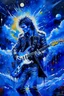 Placeholder: <lora:Eclipse:1.0> wearing his leather jacket, lean, tall, long-legged beautiful Steve Winwood with his guitar; storm clouds, lightning, snowflakes, ice crystals, crescent moon in a nebula sky, extreme colors, white, ice blue, silver, lavender, seafoam green, spray paint, ink in water, luminous color sparkles, smoke, deep forest, glitter snow, snowflakes, pine trees, nebula sky; soft Shading; highly intricate, sophisticated, complex, 80's poster art, extreme neon colors, vaporwave <lora: