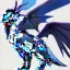 Placeholder: one ice and dragon type Pokemon, regal, blue and white in color scheme, fully visible, Ken Sugimori, Pokemon