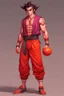 Placeholder: Full Body, Male Tiefling, monk boxer, street outfit, Goku