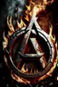 Placeholder: Anarchy symbol brushed metal and fire