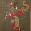 Placeholder: chinese god with thunder bolt in hand riding a dragon painting