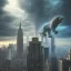 Placeholder: giant lion, destroying downtown New York city, dramatic, dramatic lighting, volumetric lighting, hyperrealism, 8k, high quality, photorealistic, lot of details