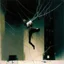 Placeholder: Minimal abstract oil painting of a falling person limbs sinew. Amongst concrete fragments brutalist architecture and hanging wires illuminated at night. In the style of Justin Mortimer and Phil Hale and Ashley Wood