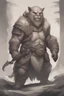 Placeholder: Dnd a bugbear with white fur and leather armor