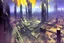 Placeholder: Futuristic city, cosmos, sci-fi, konstantin korovin influence, realistic painting