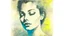 Placeholder: European ink print Felt needle Bromoil print woman pastel Flux Schnell