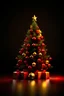 Placeholder: Absolutely beautiful highly detailed HD resolution fully rendered Christmas tree, red and gold trimmings, beautiful star on top of tree, gifts underneath tree, toys underneath tree