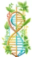 Placeholder: Color Logo DNA around it plants, white background, intricate details, highly detailed, high details, detailed portrait, masterpiece,ultra detailed, ultra quality