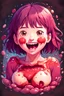 Placeholder: A detailed illustration Anime girl smiling crushed inside really darkred fleshy stomach filled with digestive juices, t-shirt design, in the style of Studio Ghibli, pastel tetradic colors, 3D vector art, cute and quirky, fantasy art, watercolor effect, bokeh, Adobe Illustrator, hand-drawn, digital painting, low-poly, soft lighting, bird's-eye view, isometric style, retro aesthetic, focused on the character, 4K resolution, photorealistic rendering, using Cinema 4D, vector logo, vector art,