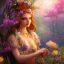 Placeholder:  Beautiful and bright goddess of spring,delicate flowers,blue eyes, knees up portrait, fantastical, intricate detail, splash screen, complementary colors, fantasy concept art, 8k resolution, Unreal Engine 5"