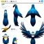 Placeholder: a bird fursona, furry, fursona, fursona reference sheet, high quality, 8k, bird tail, bird wings, feathery, anthropomorphic, master quality