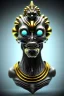 Placeholder: Silver alien, head, wicked, black eyes, blood, 8k, finely detailed, photo realistic, Anunnaki black male African Egyptian alien, cracks in the voodoo head, wicked,Asian turquoise eyes, crown, Elephant, 8k, finely detailed, photo realistic, tiger turquoise skull head gold dragon space alien sun skeleton gold gorilla silver crown silver eyes