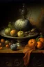 Placeholder: dutch still life in Zdzisław Beksiński style hyper detail Greg Rutkowski Hyperrealism Johan Grenier Rococo