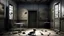 Placeholder: Vanitas, An empty room with a dog and holes in the walls