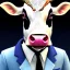 Placeholder: A cow wearing a pantsuit