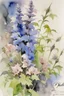 Placeholder: Watercolour of delphiniums in the style of willem henraets