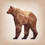 Placeholder: sharp lines silhouette of a brown bear, letterpress style 2d lowpoly lookalike, minimalistic high contrast pencil art