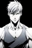 Placeholder: Anime the same photo but wearing a white superhero suit