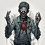 Placeholder: Zombie in a dystopia making the heart sign with his hands, concept art, ultra clear, ultra fine, artistically dramatic, complex contrast, modern comic book illustration, "The Walking Dead " aesthetic