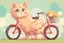 Placeholder: Fluffy tabby cat, adorable kitten, miniature bicycle, whimsical scene, playful concept, vibrant colors, detailed fur texture, charming expression, dynamic composition, cartoonish style, digital art, creative and imaginative, bright and lively palette, joyful atmosphere, skillful rendering, high resolution, skillful lighting to enhance cuteness.