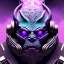 Placeholder: oni purple mask in galaxy, teal and purple smoke, detailed, realistic, 4k