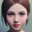 Placeholder: potrait girl look beautiful, eyes like ocean blue, short hair, smile, 8k, rtx, eyebrows like serious, facing left, necklace cute, real, cute