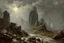 Placeholder: Grey sky, rocks, sci-fi, mountains, charles leickert and rodolphe wytsman impressionism paintings