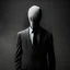 Placeholder: a scary figure wearing a suit and tie with no face