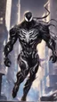 Placeholder: Rainhard suit mix with venom symbiote in solo leveling shadow artstyle, rainhard armor, demon lord them, intricate details, highly detailed, high details