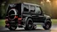 Placeholder: A (((G-Wagon Black))) featuring a luxurious interior, advanced technologies, and a sleek body kit designed by MANSORY, front cinematic view on road in morning, ((((desktop wallpaper))))
