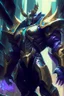 Placeholder: Galio from League of Legends in cyberpunk style