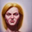 Placeholder: blonde superwoman. oil on canvas, volumetric light