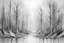 Placeholder: Abstract silver forest, rough sketch