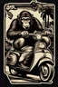 Placeholder: Ape on a scooter, logo