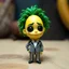 Placeholder: chibi banana body character. made to look like beetlejuice with green curly hair. banana wearing a striped suit