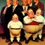 Placeholder: several small fat men painted by norman rockwell