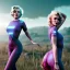 Placeholder: Realistic image, retro sci-fi, portrait, waist up view, blonde woman, sweet Marylin Monroe face, perfect iris, glow eyes. tight lycra tights suit, epic style, vibrant color, highly detailed, unreal engine 5, ray tracing, RTX, lumen lighting, ultra detail, volumetric lighting, 3d, finely drawn, high definition, high resolution.