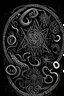 Placeholder: A highly intricate,complex, evil Lovecraftian mandala made of Lovecraftian elder gods,tentacled monstrosities,Elder Sign, Cthulhu,Yog-Sothoth,Nyarlathotep,Azathoth,pnakotic script, and occult symbols,black and white.