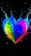 Placeholder: Purity transparency water splashing twisted with an intricate rainbow party heart-shaped helium balloons inside