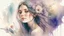 Placeholder: A portrait of a beautiful woman with flowers in her hair, in the style of watercolor painting, soft and dreamy colors, flowing lines, 8k resolution