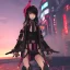 Placeholder: Anime girl, cute, cyberpunk, samurai armor, 8k